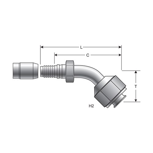 Fitting for SS/Teflon hose G40179-0808