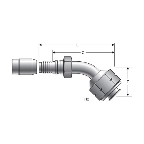 Fitting for SS/Teflon hose G40202-0808