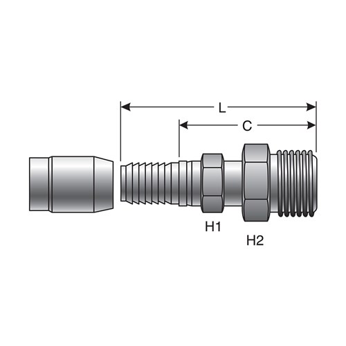 Fitting for SS/Teflon hose G40500-1010