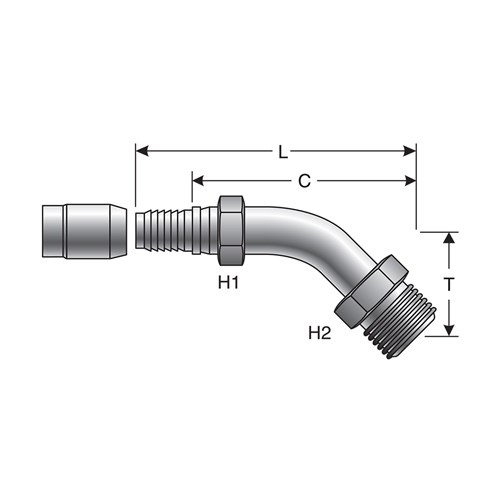 Fitting for SS/Teflon hose G40502-0606