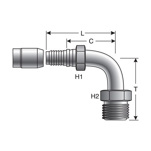 Fitting for SS/Teflon hose G40504-0606