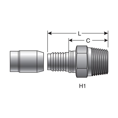 S/STEEL  4/4MP FITTING - 4C14-4MP-SS