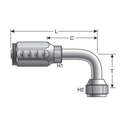 Female JIC 37° Flare Swivel - 90° BT