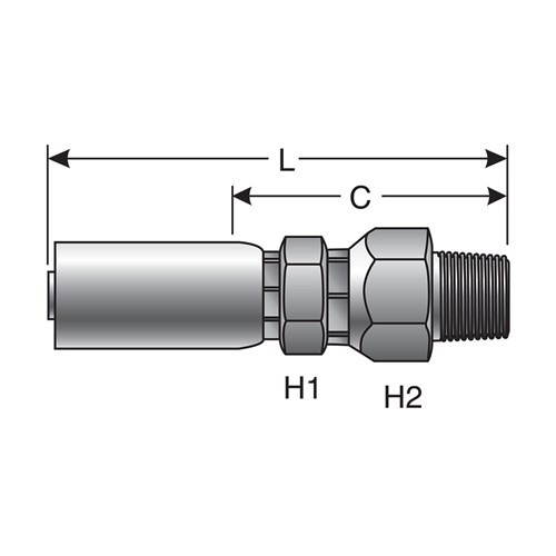 Male Pipe Swivel (NPTF-no 30° Cone Seat)