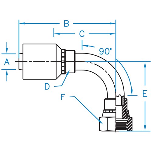 O-Ring Face Seal 90°  BT FX Long