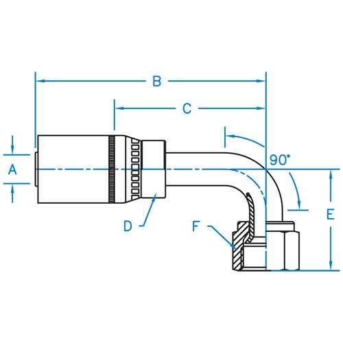 37° JIC F 90° BT Swivel Long