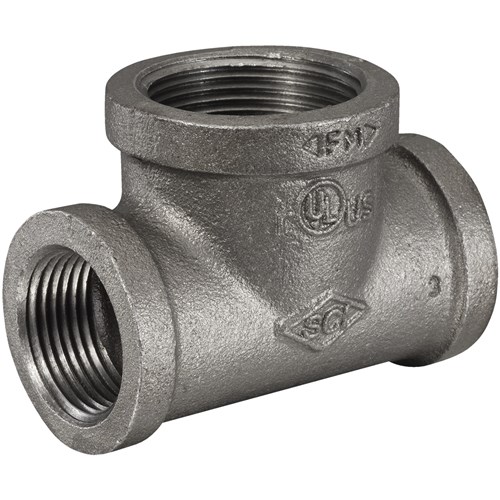 1-1/4x3/4x3/4 Pipe Reducing Tee Std Blk