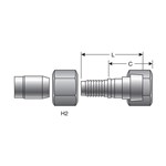 Fitting for SS/Teflon hose G40170-0505S