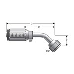 Female JIC 37° Flare Swivel - 45° BT