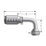 Female JIC 37° Flare Swivel - 90° BT