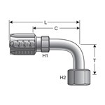 Female Flat-Face O-Ring Swivel - 90° BT