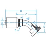 Code 61 Flange 45° BT Rigid