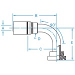 Code 61 Flange 90° BT Rigid