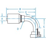 Code 61 Flange 90° BT Rigid-Long