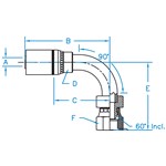 BSP 60° Cone 90° Bent Tube FX