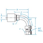 BSP 60° Cone 90° Bent Tube FX