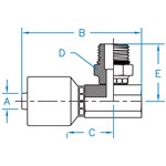 Male Boss O-Ring 90° Swivel Block Style